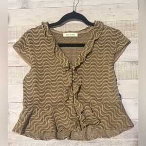 Brown Ruffle Top